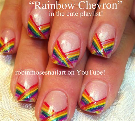 nail art by robin moses rainbow nails pride nails rainbow stripe