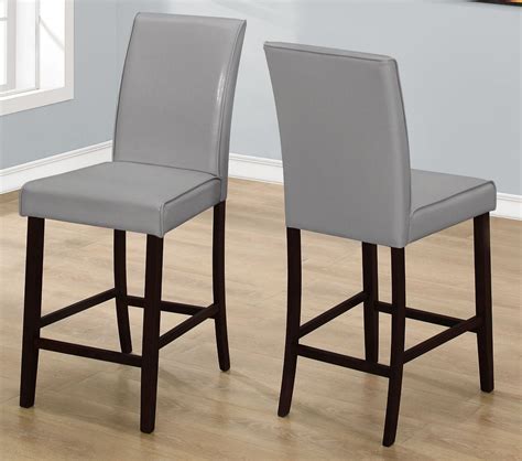 gray leather counter height dining chair set    monarch coleman furniture