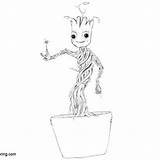 Groot Guardians sketch template