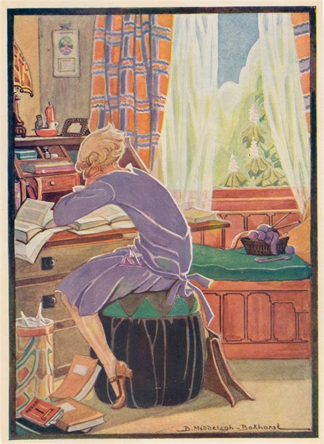 woman reading by b midderigh bokhorst vintage illustration