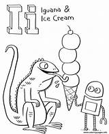 Ice Coloring Pages Alphabet Cream Color Iguana Printable Kids Story Bots Letter Preschool Coloringbay sketch template