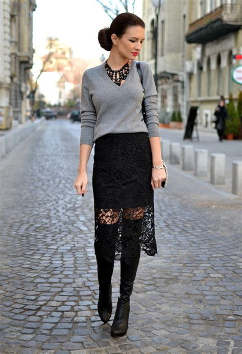Beautiful Summer Outfit Ideas With Feminine Lace Skirts
