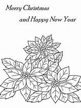 Christmas Coloring Merry Happy Poinsettia Year National After Pages Print Eve Years Flower Colouring Size Color Flowers Choose Board sketch template