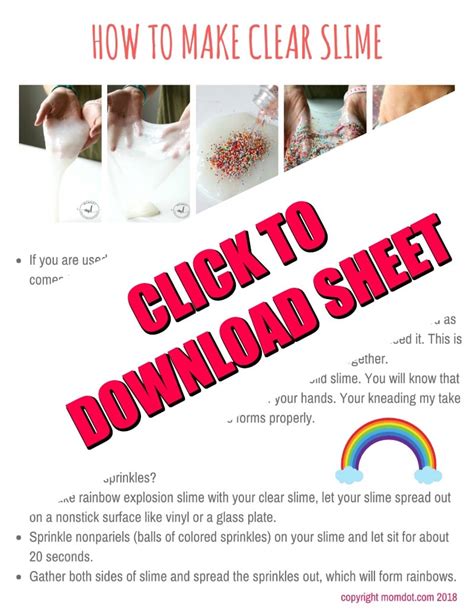 how to make clear slime rainbow explosion recipe
