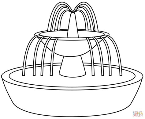 simple fountain coloring page