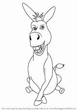 Donkey Shrek Draw Drawing Step Cartoon Characters Coloring Drawings Para Disney Cute Tutorial Drawingtutorials101 Burro Colorear Pages Dibujo Animals Learn sketch template