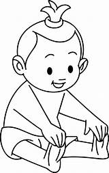 Drawing Child Clipart Outline Kid Line Baby Drawings Childrens Fingers Toe Touching Its Paintingvalley Transparent Webstockreview Vectors sketch template
