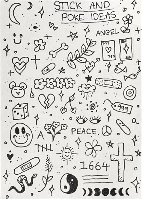 stick  pokes easy doodles drawings sharpie tattoos hand doodles