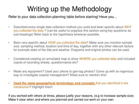write methodology   project