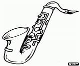 Saxophon Malvorlagen Blasinstrument Saksofon Muzyka Kolorowanki Kleurplaat Kleurplaatkleurplaten Muziek sketch template