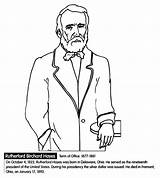 Coloring President Hayes Rutherford Crayola Pages sketch template