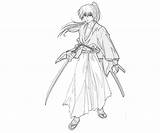 Kenshin Coloring Rurouni Pages Himura Sword Color Popular Coloringhome sketch template