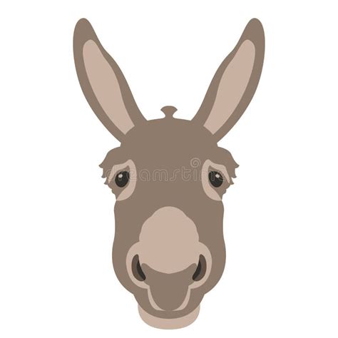 donkey head face vector style flat stock vector illustration