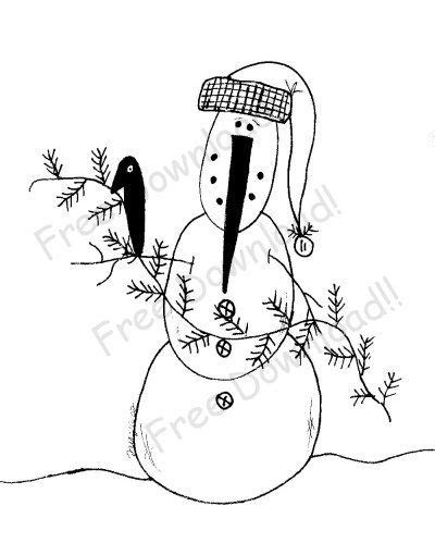 winter snowman pattern snowmen patterns primitive stitchery
