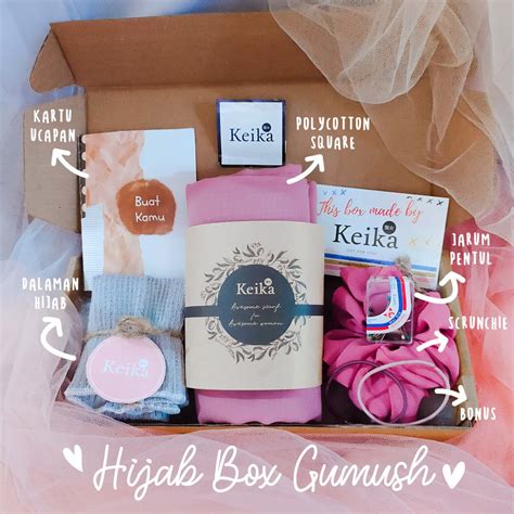 hijab box gumush paket kado hijab kado kerudung cewek hampers jilbab
