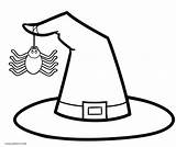 Witch Hat Coloring Pages Halloween Printable Colouring Simple Drawing Kids Construction Witches Hats Magic Color Cat Print Printables Sheets Google sketch template