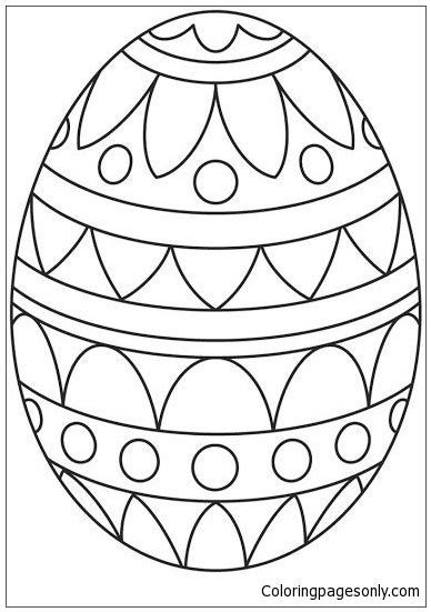 simple pattern easter egg coloring page  printable coloring pages