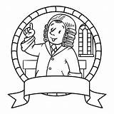 Juez Giudice Book Emblem Emblema Divertido Divertente Niños Peluca Manto Abogado Aggiudica Tribunale Vectorial Passengerz sketch template
