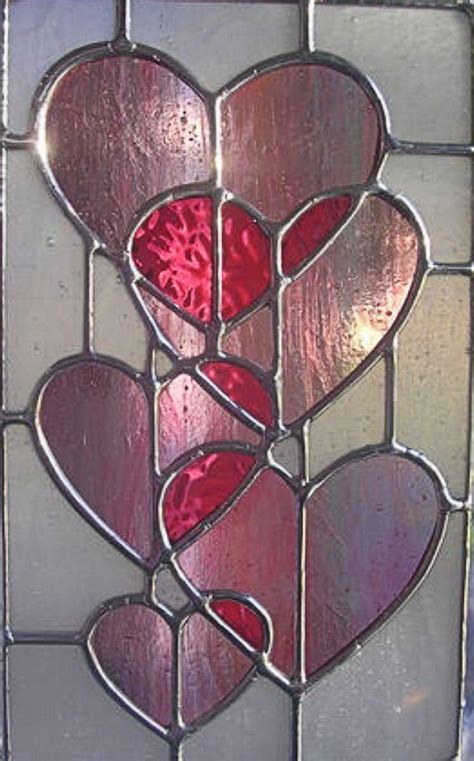 heartsstained glass hearts stained glass projects stained glass