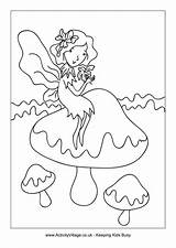 Fairy Colouring Toadstool Pages Coloring Activity Village Fairies Toadstools Tinkerbell Summer Activityvillage Childrens Explore sketch template