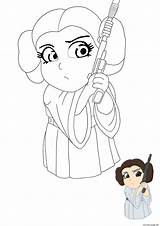 Princesse Leia Coloring1 sketch template