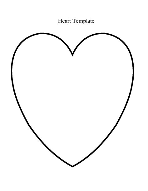 full page heart template printable