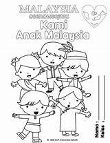 Coloring Pages Kids Merdeka Malaysia Colouring Poster Color Kemerdekaan National Colour Preschool Sheets Hari Lukisan Template Drawing School Sejiwa Sehati sketch template