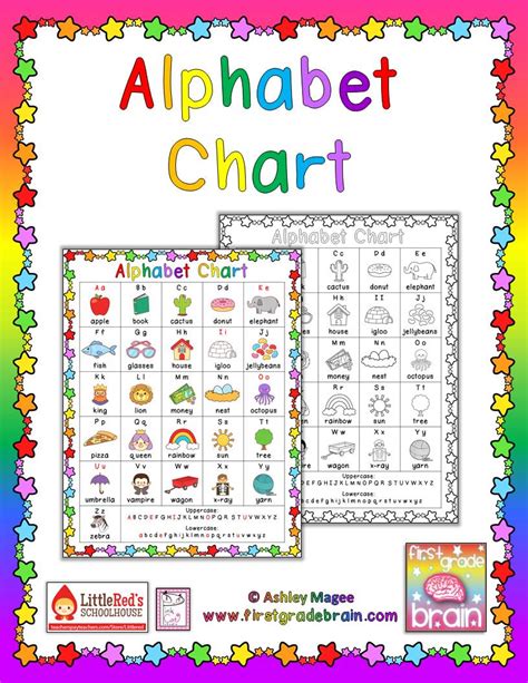 alphabet chart freebie  grade brain