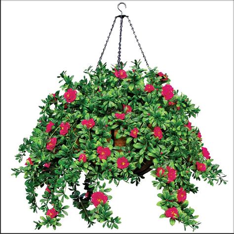 Hanging Basket With Artificial Plants And Flowers Hooks