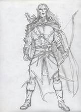 Elf Elven Fighter Hunter Dungeon Mage Acessar Elfo sketch template