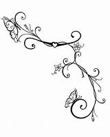 Vine Tattoo Ivy Drawing Tattoos Drawings Vines Butterfly Flower Outline Leaf Designs Print Butterflies Small Rose Vector Getdrawings Women Society6 sketch template