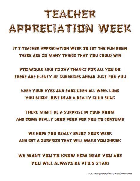 teacher appreciation week form  give  teachers  start  week