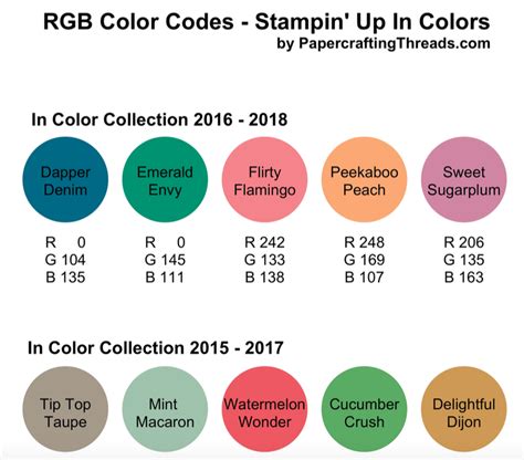 rgb codes   colors  papercrafting threads