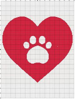 paw print heart  graph   graph crochet dishcloth patterns
