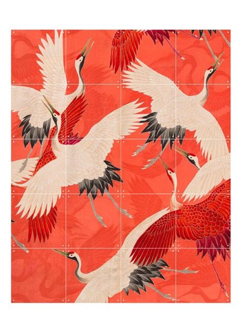 ixxi kimono  cranes reversible wanddecoratie    cm de