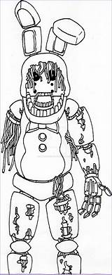 Fnaf Coloring Withered Freddy Naf Foxy Nights Freddys Characters sketch template
