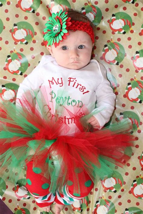 christmas personalized outfit baby infant girl tutu   christmas  baby