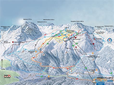 gargellen piste map plan  ski slopes  lifts onthesnow
