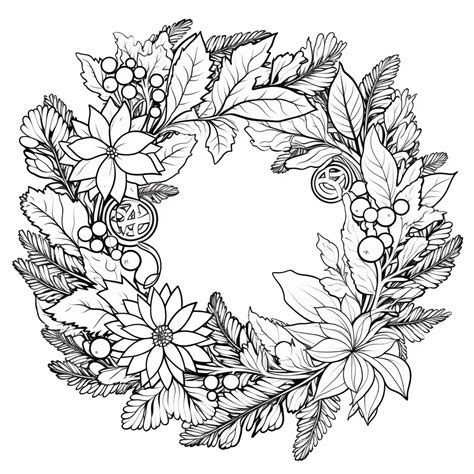 christmas wreaths coloring pages festive holiday fun  kids  adults