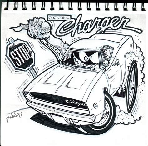 mopar charger art cars car drawings cool car drawings