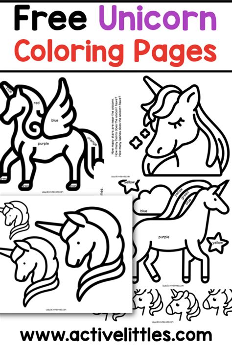unicorn coloring page active littles