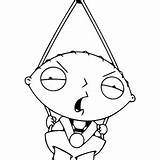 Stewie Coloring Guy Family Swing Underwear Head His sketch template