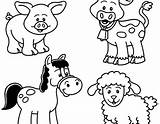 Coloring Farm Animals Pages Printable Preschoolers Animal Color Print Getcolorings sketch template