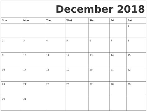 december   printable calendar