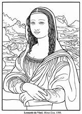 Da Coloring Pages Vinci Mona Lisa Leonardo Color Stamping Craftgossip sketch template