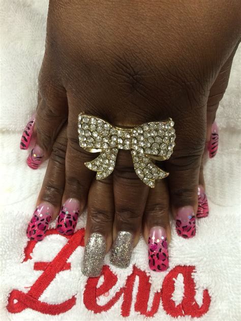 cheetah sparkles nail spa nail designs nails