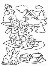 Colorat Desene Iarna Copii Noel Weihnachten Tecido Craciun Jeux Luge Riscos Planse P05 Desen Sanie Coloriages Snowman Stampare Malvorlagen Schlittenfahren sketch template