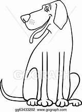 Dane Coloring Dog Cartoon Great Illustration Eps Vector Clipart Gograph Stock Funny sketch template