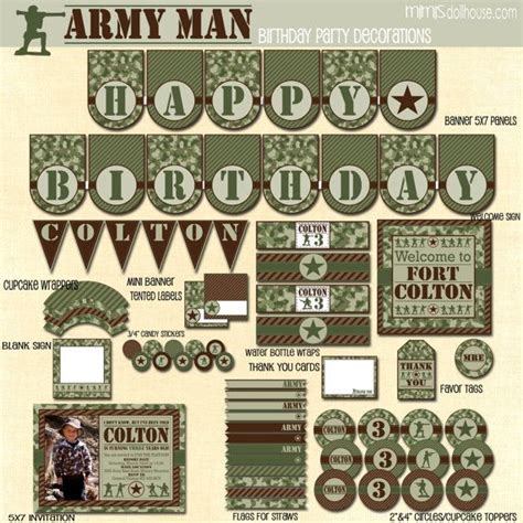 printable army decorations army birthday parties armys birthday