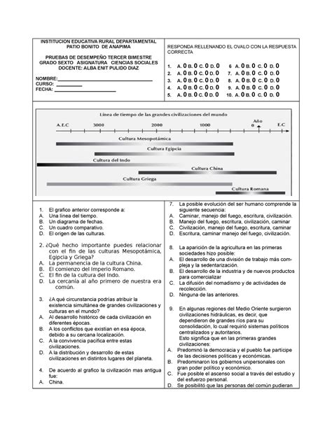 Evaluacion Tipo Icfes Grado Sexto Periodo Institucion Educativa My